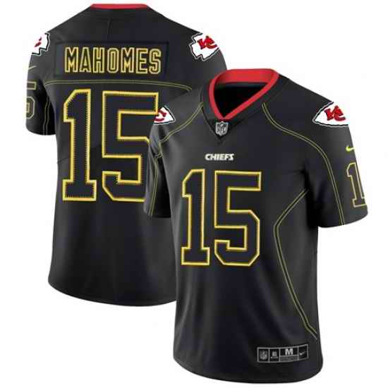 Nike Chiefs #15 Patrick Mahomes Lights Out Black Men Stitched NFL Limited Rush Jersey